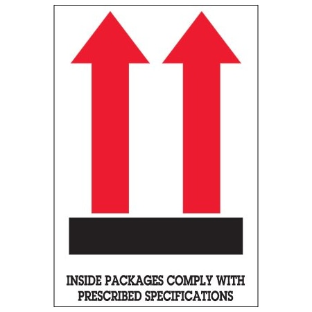 Bsc Preferred 4 x 8'' - ''This End Up'', Style 1 Labels, 500PK BUY00025664